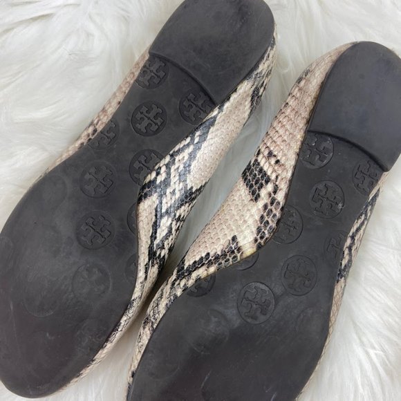 Tory Burch Reva Tan Snakeskin Ballet Flats 7.5 - Picture 7 of 7